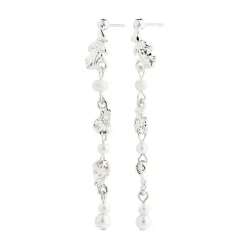 Pilgrim Øreringe til Dame udført i Messing, Zink i en flot Sølv farve