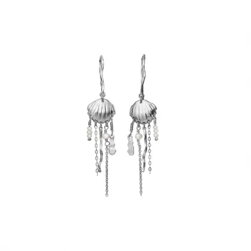 Maanesten Øreringe til Dame udført i 925 Sterling Sølv i en flot Sølv farve