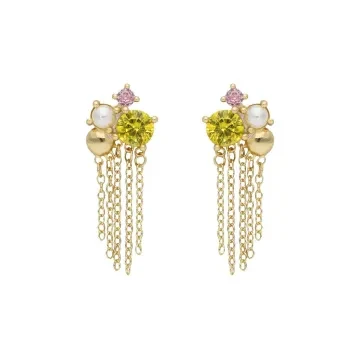 Nuni Copenhagen Øreringe til Dame udført i 925 Sterling Sølv, Guld i en flot Multi farve