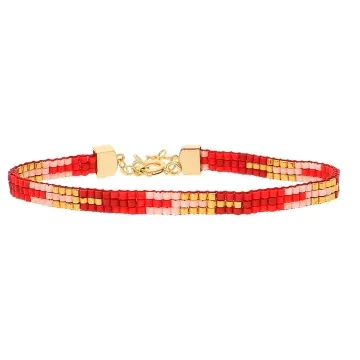 Nuni Copenhagen Armbånd til Dame udført i 925 Sterling Sølv i en flot Guld, Rød farve