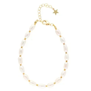 Nuni Copenhagen Armbånd til Dame udført i 925 Sterling Sølv i en flot Guld, Hvid farve