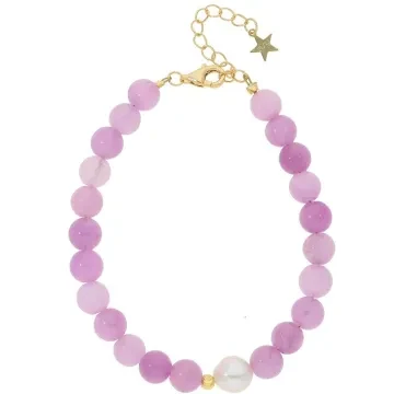 Nuni Copenhagen Armbånd til Dame udført i 925 Sterling Sølv, Glas, Guld i en flot Lilla farve