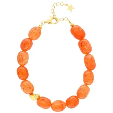 Nuni Copenhagen Armbånd til Dame udført i Rustfrit stål i en flot Guld, Orange farve