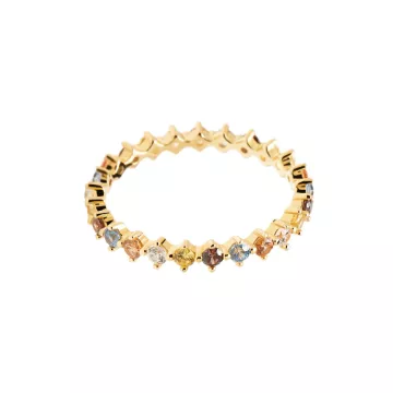PDPAOLA Ring til Dame udført i 925 Sterling Sølv i en flot Guld, Multi farve