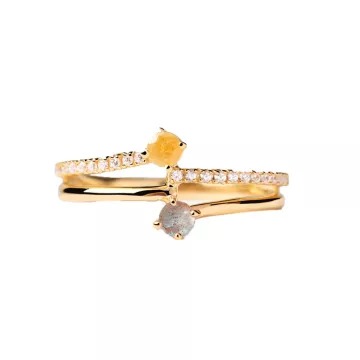 PDPAOLA Ring til Dame udført i 925 Sterling Sølv i en flot Guld, Multi farve