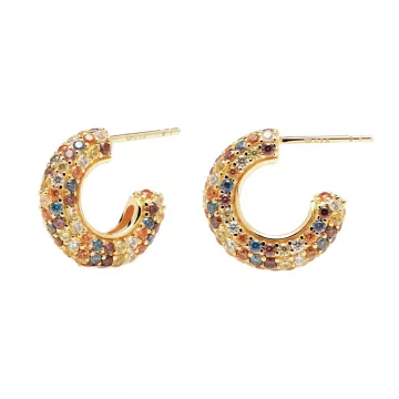 PDPAOLA Øreringe til Dame udført i 925 Sterling Sølv i en flot Guld, Multi farve