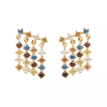 PDPAOLA Øreringe til Dame udført i 925 Sterling Sølv i en flot Guld, Multi farve