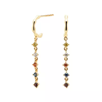 PDPAOLA Øreringe til Dame udført i 925 Sterling Sølv i en flot Guld, Multi farve