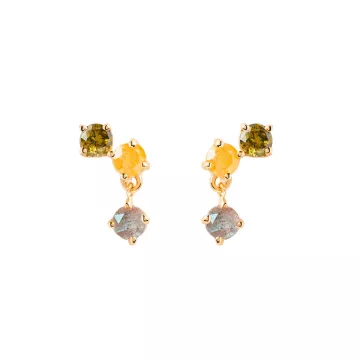 PDPAOLA Øreringe til Dame udført i 925 Sterling Sølv i en flot Guld, Multi farve