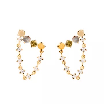 PDPAOLA Øreringe til Dame udført i 925 Sterling Sølv i en flot Guld, Multi farve