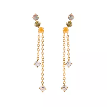 PDPAOLA Øreringe til Dame udført i 925 Sterling Sølv i en flot Guld, Multi farve