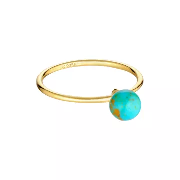 Jane Kønig Ring til Dame udført i 925 Sterling Sølv i en flot Blå, Guld farve