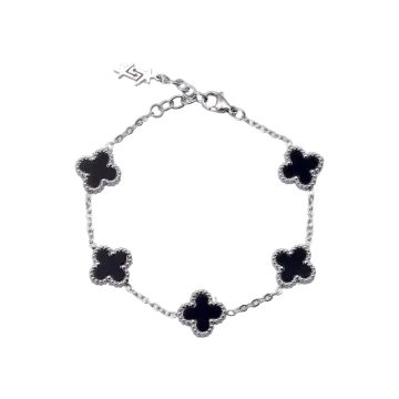 SKØR Armbånd til Herre, Dame udført i Rustfrit stål i en flot Sort, Sølv farve