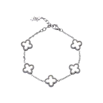 SKØR Armbånd til Herre, Dame udført i Rustfrit stål i en flot Sølv, Hvid farve