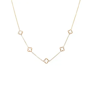 SKØR Halskæde til Herre, Dame udført i Rustfrit stål i en flot Guld, Hvid farve