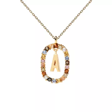 PDPAOLA Halskæde til Dame udført i 925 Sterling Sølv i en flot Guld, Multi farve