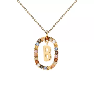 PDPAOLA Halskæde til Dame udført i 925 Sterling Sølv i en flot Guld, Multi farve