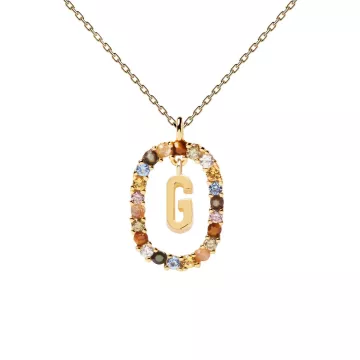 PDPAOLA Halskæde til Dame udført i 925 Sterling Sølv i en flot Guld, Multi farve