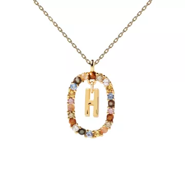 PDPAOLA Halskæde til Dame udført i 925 Sterling Sølv i en flot Guld, Multi farve