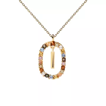 PDPAOLA Halskæde til Dame udført i 925 Sterling Sølv i en flot Guld, Multi farve