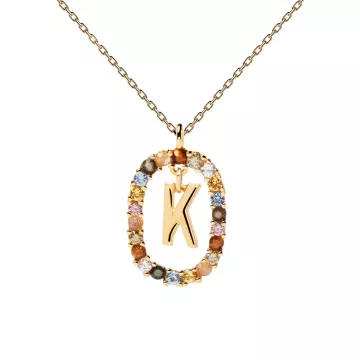 PDPAOLA Halskæde til Dame udført i 925 Sterling Sølv i en flot Guld, Multi farve