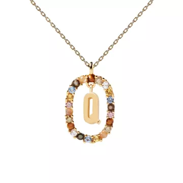 PDPAOLA Halskæde til Dame udført i 925 Sterling Sølv i en flot Guld, Multi farve