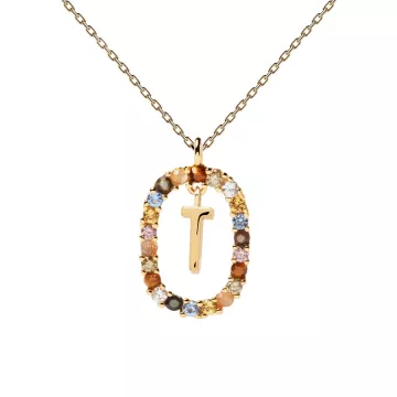 PDPAOLA Halskæde til Dame udført i 925 Sterling Sølv i en flot Guld, Multi farve