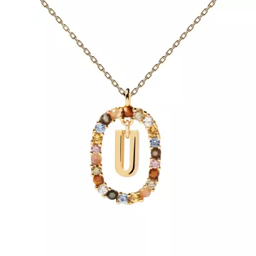 PDPAOLA Halskæde til Dame udført i 925 Sterling Sølv i en flot Guld, Multi farve