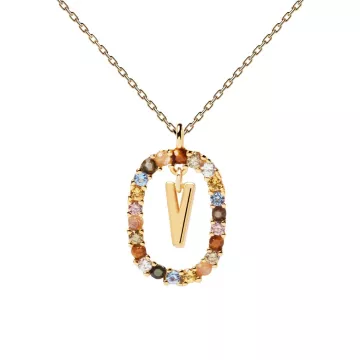 PDPAOLA Halskæde til Dame udført i 925 Sterling Sølv i en flot Guld, Multi farve