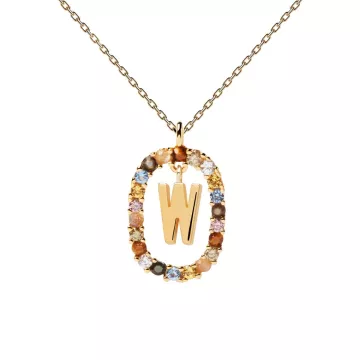 PDPAOLA Halskæde til Dame udført i 925 Sterling Sølv i en flot Guld, Multi farve