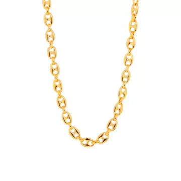 IX Studios Halskæde til Herre, Dame udført i 925 Sterling Sølv i en flot Guld farve