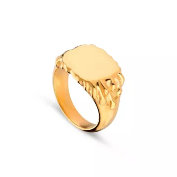 Jane Kønig Ring til Herre, Dame udført i 925 Sterling Sølv i en flot Guld farve