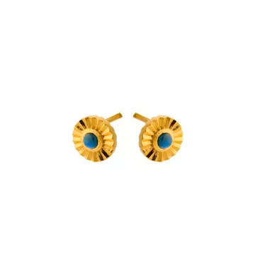 Pernille Corydon Øreringe til Dame udført i 925 Sterling Sølv i en flot Blå, Guld farve