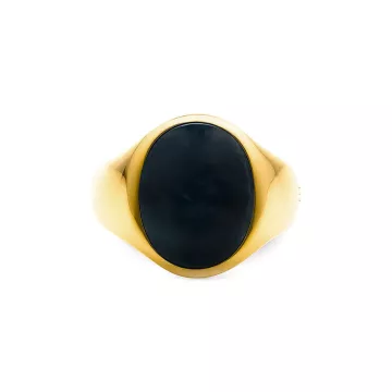 IX Studios Ring til Herre, Dame udført i 925 Sterling Sølv i en flot Sort, Guld farve