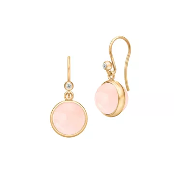 Julie Sandlau Øreringe til Dame udført i 925 Sterling Sølv i en flot Guld, Lyserød farve
