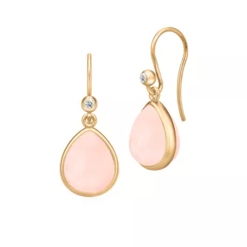 Julie Sandlau Øreringe til Dame udført i 925 Sterling Sølv i en flot Guld, Lyserød farve