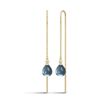 Julie Sandlau Øreringe til Dame udført i 925 Sterling Sølv i en flot Blå, Guld farve