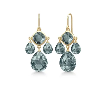 Julie Sandlau Øreringe til Dame udført i 925 Sterling Sølv i en flot Guld, Grøn farve