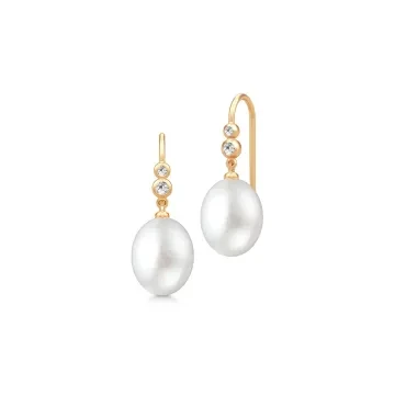 Julie Sandlau Øreringe til Dame udført i 925 Sterling Sølv, Guld i en flot Guld farve