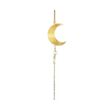 Jane Kønig Ørering Single til Dame udført i 925 Sterling Sølv, Guld i en flot Guld farve