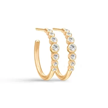 Julie Sandlau &Oslash;reringe til Dame udf&oslash;rt i 925 Sterling S&oslash;lv, Guld i en flot Guld farve