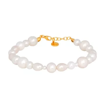 IX Studios Armbånd til Herre, Dame udført i 925 Sterling Sølv i en flot Guld, Hvid farve