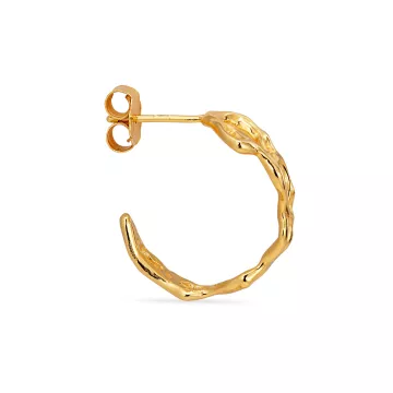 Jane Kønig Ørering Single til Dame udført i 925 Sterling Sølv i en flot Guld farve
