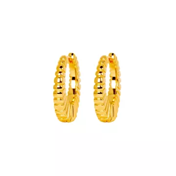 IX Studios Øreringe til Herre, Dame udført i 925 Sterling Sølv i en flot Guld farve