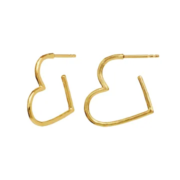 Maanesten Øreringe til Dame udført i 925 Sterling Sølv, Guld i en flot Guld farve