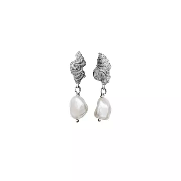 Maanesten Øreringe til Dame udført i 925 Sterling Sølv i en flot Sølv farve