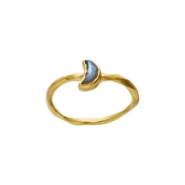 Maanesten Ring til Dame udført i  i en flot Blå, Guld farve