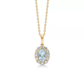 Mads Z Vedhæng til Dame udført i Guld i en flot Blå, Guld farve