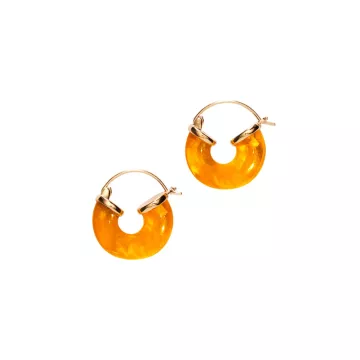 ANNI LU Øreringe til Dame udført i Messing i en flot Guld, Orange farve