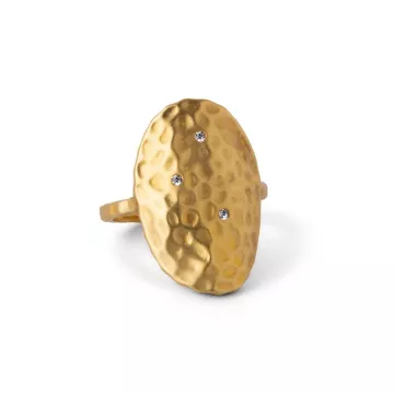 Enamel Ring til Dame udført i 925 Sterling Sølv i en flot Guld farve